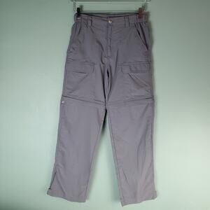 White Sierra Unisex Gray Convertible Zip Off Nylon Cargo Hiking Pants Size Large